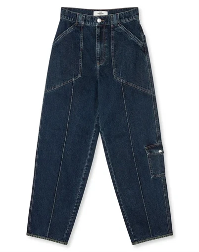 Mads Nørgaard - Double Denim Pam Jeans - Blue/Green Dye